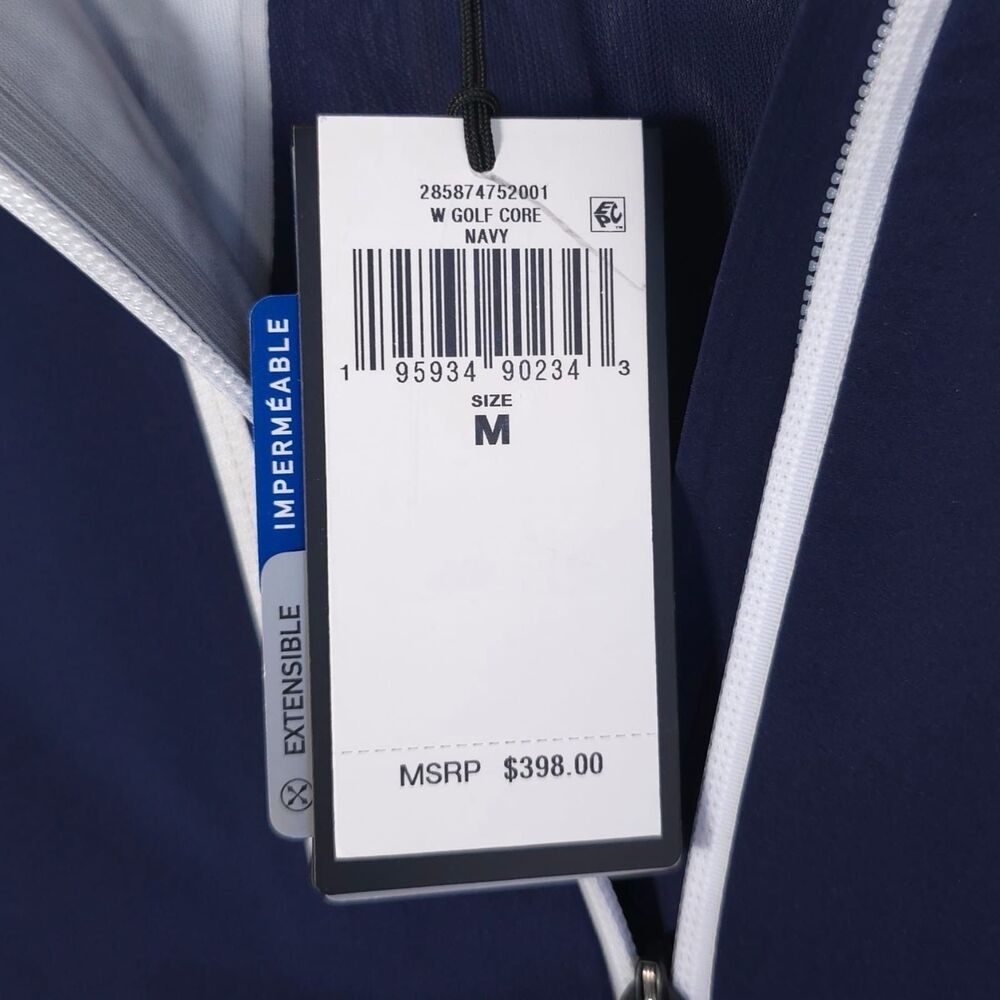 RLX RALPH LAUREN New Golf Waterproof Hooded Windbreaker MEDIUM Jacket Navy Women - Picture 14 of 16